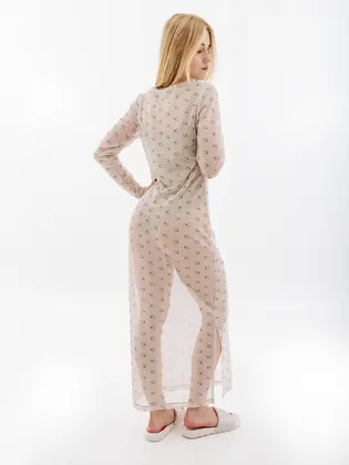 Сукня Nike W NSW AIR AOP MESH LS DRESS, бежевий