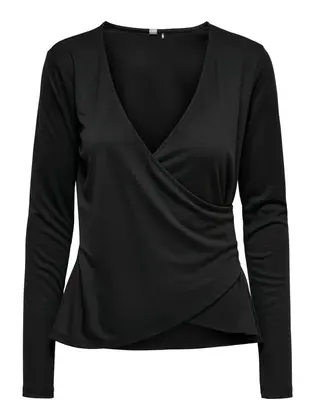 Топ із запахом ONPNORI LS WRAP TOP Only Play L Чорний