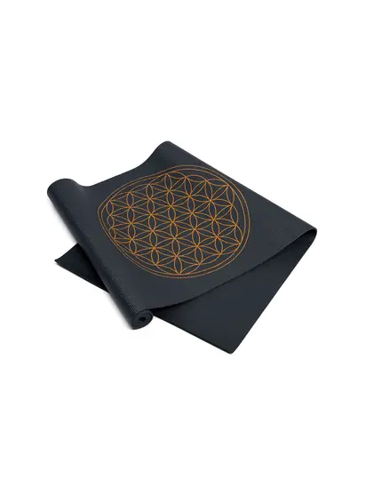 Килимок для йоги Bodhi Leela Flower of Life антрацит 183x60x0.45 см