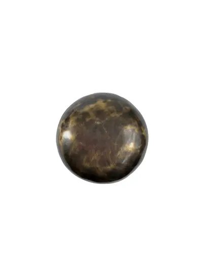 Товстостінна співаюча чаша Tiger Eye з різьбленням мантри «Ом Мані Падме Хум» та символу Удачі 19 см
